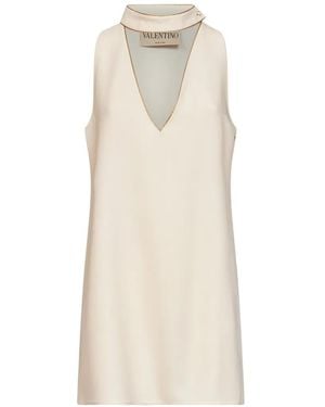 Valentino Garavani Piping-Detailing Mini Dress - White