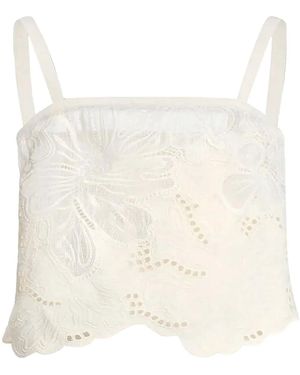Elie Saab フローラル タンクトップ - ナチュラル