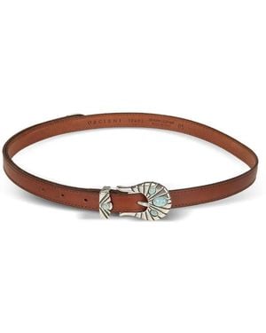 Orciani Stone-Embellished Leather Belt - Brown