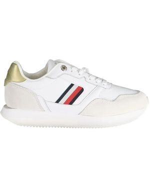 Tommy Hilfiger Global Stripes Panelled Trainers - White