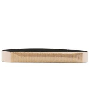 Orciani Leather Chain Belt - White