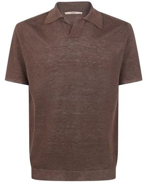 Nuur Camisa Con Cuello De Polo - Marrón
