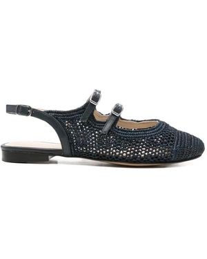 CAREL PARIS Balma Buckle-Strap Flat Pumps - White