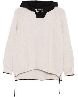 Cividini Maglione Con Cappuccio - Bianco