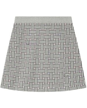KENZO Weave Logo-Detail Mini Skirt - Gray