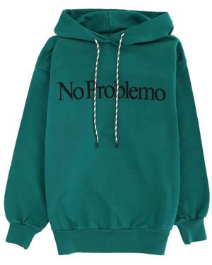 No Problemo Logo-Print Hoodie - Green