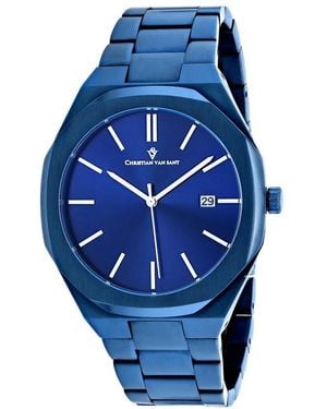 Christian Van Sant Octavius Slim 42Mm Watch - Blue