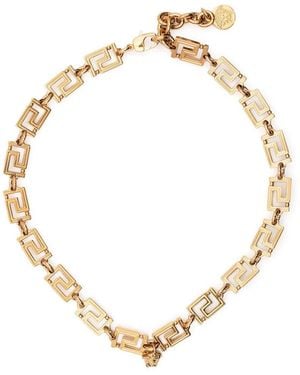 Versace Collana A Catena Greca - Metallizzato