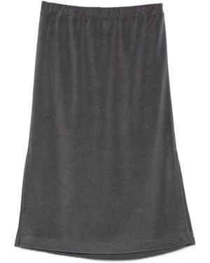 A.M.G Falda Midi Con Cinturilla Elástica - Gris