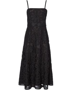 Temperley London Embroidered Corded Lace Midi Dress - Black