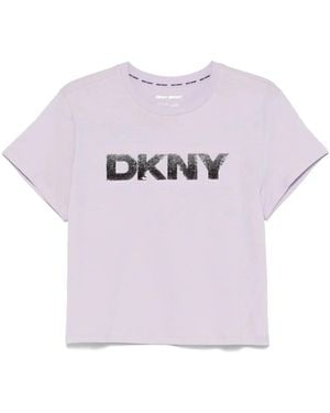 DKNY T-Shirt mit Strassverzierung - Pink