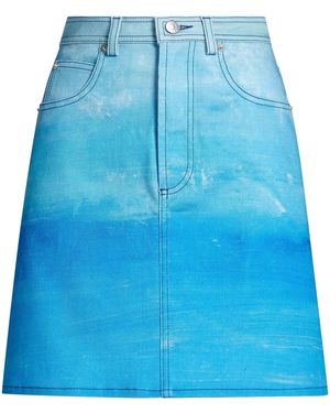 Marni Tie-Dye A-Line Skirt - Blue