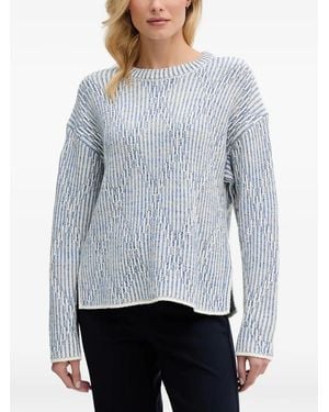 Ouí Striped Crew-Neck Jumper - Grey