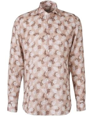 Vincenzo Di Ruggiero Leaf-Print Shirt - Pink