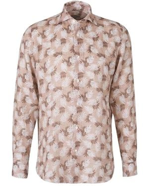 Vincenzo Di Ruggiero Leaf-Print Shirt - Pink