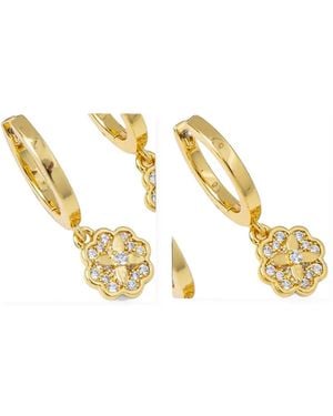 Kate Spade Heritage Bloom Huggie Drop Earrings - Metallic
