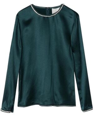 3.1 Phillip Lim Crystal-Trim Long-Sleeve Blouse - Green