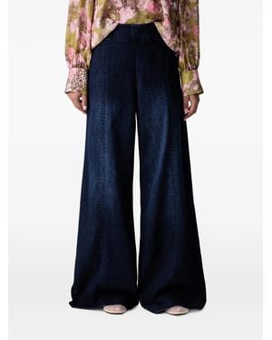 Joseph Ribkoff Wide-Leg Seamed Jeans - Blue