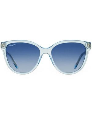 Ferragamo Eyewear Gancini Butterfly-Frame Sunglasses - Blue