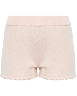 Posse Maisie Scalloped Wool Shorts - Pink