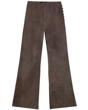 Cortana Poline Side-Button Palazzo Trousers - Brown