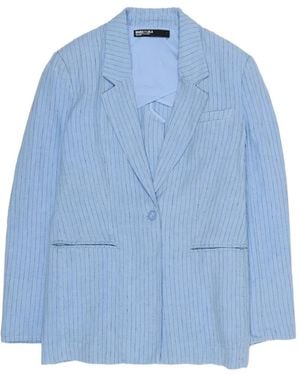 Bimba Y Lola Striped Single-Breasted Blazer - Blue