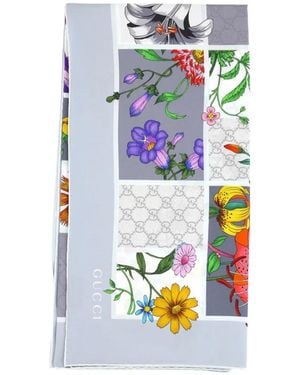 Gucci Gg Silk Scarf - White
