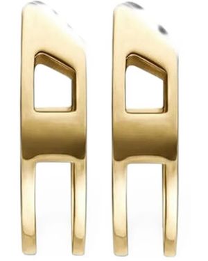 DIESEL D Logo Hoop Earrings - Metallic