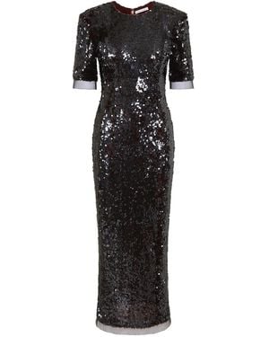 Rachel Gilbert Kaia Sequin Sleeve Dress - Black