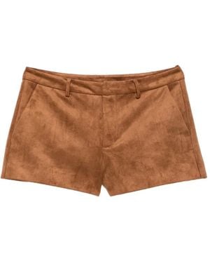 MC2 Saint Barth Elva Suede-Effect Shorts - Brown