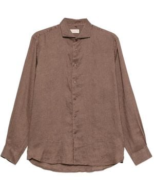Impure Spread-Collar Button-Up Shirt - Brown