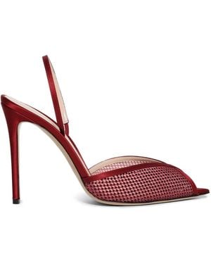 Andrea Wazen 105Mm Net Glitz Sling Sandals - Pink