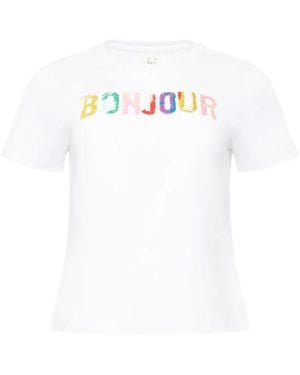 Cinq À Sept Bonjour Scribble-Print T-Shirt - White