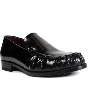 Lardini Gathered-Detail Loafers - Black