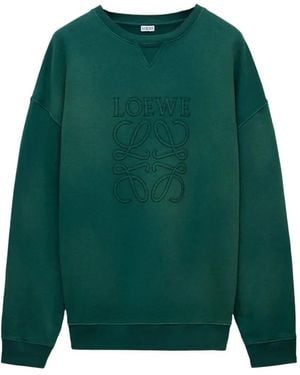 Loewe Logo-embroidered Cotton Sweatshirt - グリーン