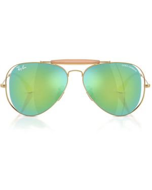 Ray-Ban Pilot-Frame Sunglasses - Green