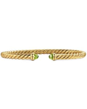 David Yurman 18Kt Cablespira Peridot Cuff - Metallic