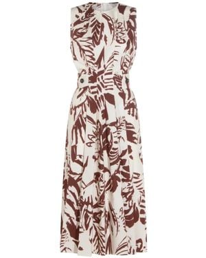 Antonelli Floral-Print Midi Dress - White