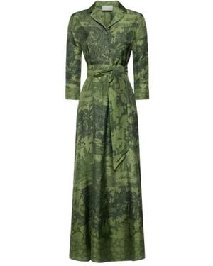 Pierre Louis Mascia Vestido camisero Allegum de seda en jacquard - Verde