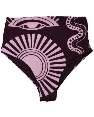 Cala De La Cruz Isis Graphic-Print Bikini Bottoms - Purple