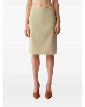 Calvin Klein Rear-Slit Skirt - Natural