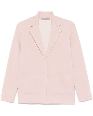 D.exterior Knitted Cashmere-Blend Notched Lapel Blazer - Pink