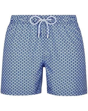 BLUEMINT Badeshorts Mit Geometrischem Print - Blau