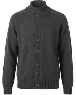 Altea Ribbed-Knit Button-Up Cardigan - Gray