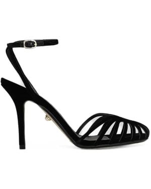ALEVI Blake Cage-Strap Stiletto Sandals - Black