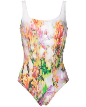 Lenny Niemeyer Abstract-Print Swimsuit - White