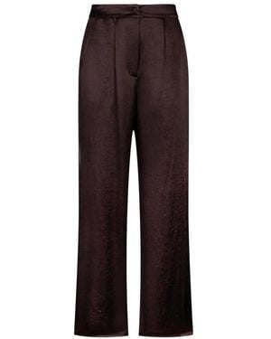 Liu Jo Satin Trousers With Slits - Brown
