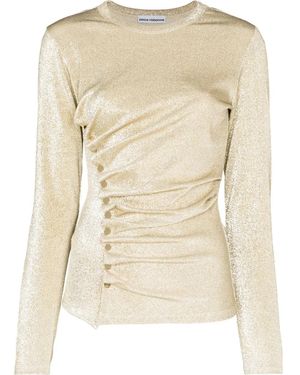 Rabanne Asymmetric Metallic T-Shirt - Natural
