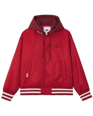 Chocoolate Hooded Bomber Jacket - Red