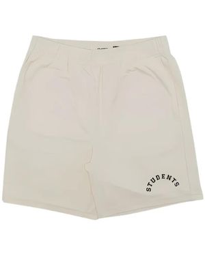 STUDENTS Logo-Print Jersey Shorts - White